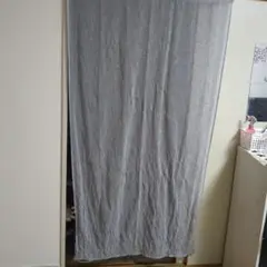 グレーのリネン風のれん 大きめ