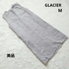 美品 GLACIER グラシア グレージュ ツイード ノースリーブワンピース M