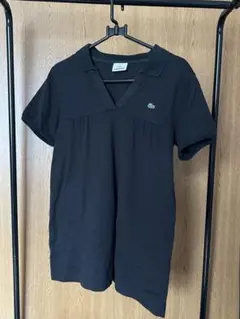 LACOSTE ラコステ（42）スキッパー ポロシャツ 半袖 裾リブ ブラック