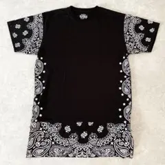 【一点物】BLEECKER & MERCER バンダナ柄Tシャツ XL 黒白