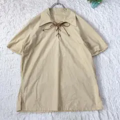 KATHARINE HAMNETT＊編み上げシャツ＊ベージュ＊M