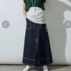 美品◆UN3D. タックデニムスカート TUCK DENIM SK