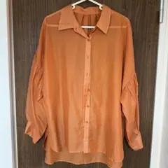 INGNI オレンジ　シアーシャツ