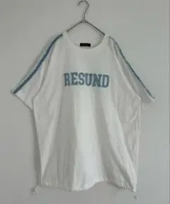 CHIP CLIP ロゴTシャツ「RESUND」配色ライン 白 L ゆったり