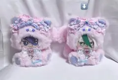 ハンドメイド 着ぐるみ 推し活 おすわりぬい服 桃色 水色 d192
