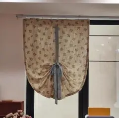 フレンチカントリー風ローマンシェード 80×140cm クリームイエロー