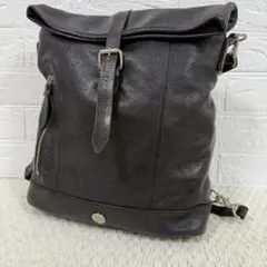 《美品》カルクル carcru レザー リュック レディース ブラック
