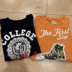 オレンジスニーカー & ネイビー COLLEGEロゴカットソーセット