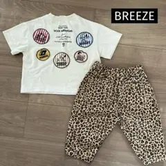 【BREEZE】スヌーピーTシャツ　半袖　ヒョウ柄パンツ　長ズボン　2点セット