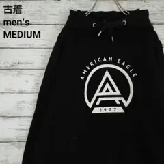 古着 AMERICAN EAGLE パーカー メンズ 肉厚 フーディ ブラックM