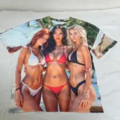 新品 XL セクシーガール ビキニ姿の女性3人プリントTシャツ 水着 エロ