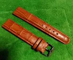 シャムワニ使用本革クロコダイル腕時計ベルト18mm ブラウン茶色本物