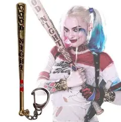 「ハーレイ・クイン　バット キーホルダー ゴールド」jo-db