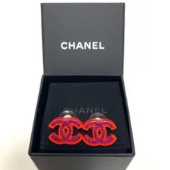 【未使用】CHANEL シャネル ココマーク ピアス ピンク ラメ