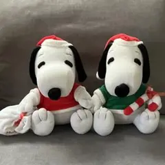 スヌーピー クリスマスぬいぐるみ 2体セット