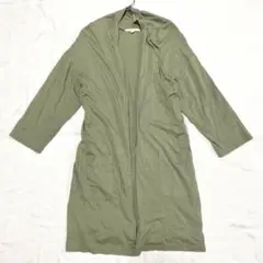 【ノースオブジェクトプチ】ロングカーディガン 七分袖 ボタンレス 綿混 M