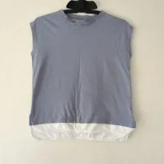グローバルワーク 140 ノースリーブ Ｔシャツ くすみブルー 青