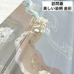訪問着 美しい染柄 金彩 着物 正絹 紋なし 袷 広衿 RK-3154
