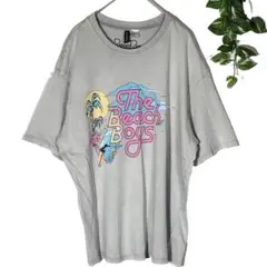 【H&M】 Tシャツ　トップス　半袖　ビッグプリント　ドロップショルダー　くすみ