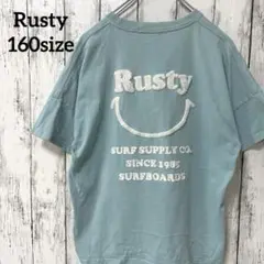 Rusty 水色 Tシャツ バックプリント 160サイズ