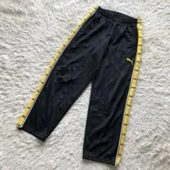 プーマ　ジャージ　パンツ　黒　イエロー　L プージャ　刺繍ロゴ