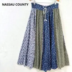 NASSAU COUNTY ロングスカート 小花柄 ペイズリー 透け感 日本製