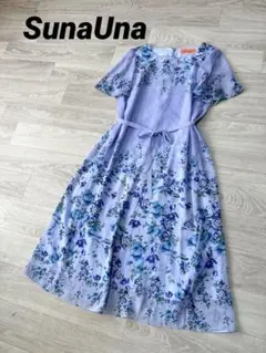 SunaUna スーナウーナ パネル柄ワンピース 40