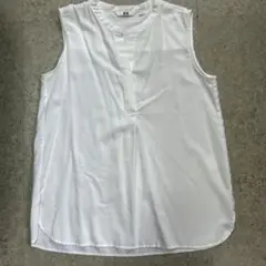 UNIQLOホワイト ノースリーブ シャツ Sサイズ
