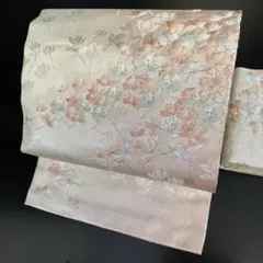 【和】10810u 着物 九寸名古屋帯 花模様 グラデーション