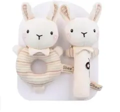 【新品】赤ちゃん おもちゃ ラトル 3ヶ月 オーガニックコットン 出産祝い