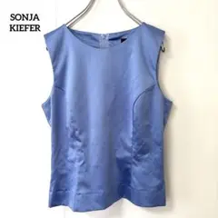 SONJA KIEFER【M】ノースリーブトップス 光沢あり フルジップアップ