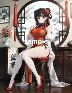 AIイラスト　美女 L版サイズ 1点物 B10