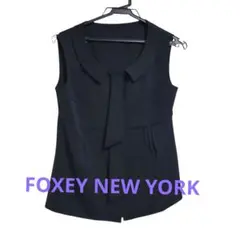 美品✨フォクシーニューヨークノースリーブブラウス ボウタイ　38