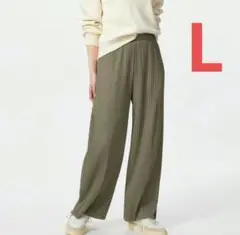 ユニクロ　UNIQLO　プリーツパンツ　Lサイズ　新品