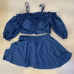オフショルダー セパレート水着 上とスカートの２点セット　パンツなし