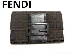 FENDI 二つ折り財布 ズッカ キャンバス レザー フェンディ