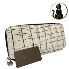 ✨️希少 未使用級✨️ スタイルクロコ　目地染め　クロコダイル　長財布　バニラ