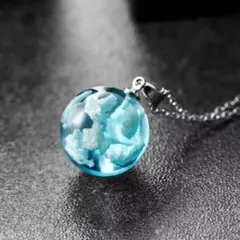 ネックレス ペンダント レジン ブルースカイ ホワイト