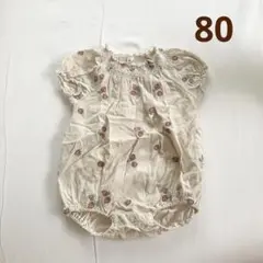 イチゴ柄ロンパース　80