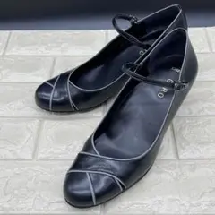【極美品】アシックス GIRO ストラップパンプス 24.5 ブラック 美脚
