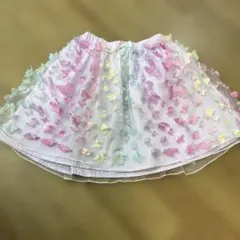 エニィファム　レインボー　ちょうちょ チュールスカート 120