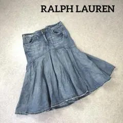 RALPH LAUREN ダメージ加工 デニム フレア プリーツスカート 11