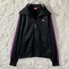 美品 オニツカタイガー トラックジャケット ジャージ サイドライン 黒 L