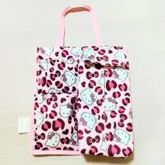 収納付きティッシュケース ハローキティ ヒョウ柄 ピンク アベイル