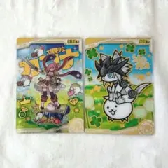 にゃんこ大戦争 ウエハース　カード2枚セット　カンナ　幼獣ガオ　普通郵便発送