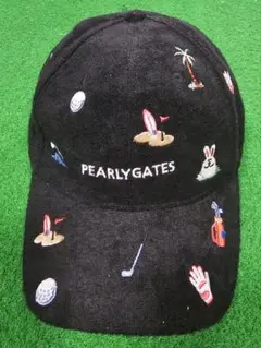 PEARLY GATES 刺繍入りブラックキャップ FR