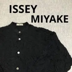 【人気】ISSEY MIYAKE シワ加工シャツ 長袖 日本製 バンドカラー
