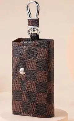 ブラウン　チェック キー ケース 良品 新品
