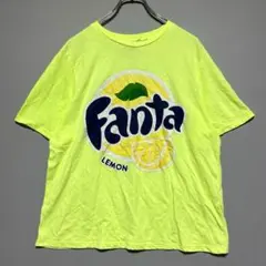 エイチアンドエム　ファンタ　Fanta レモンロゴ Tシャツ 蛍光イエロー　半袖