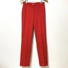 ザラ　ZARA スラックス　カジュアル　綺麗め　ワンポイント　派手　赤　レッド